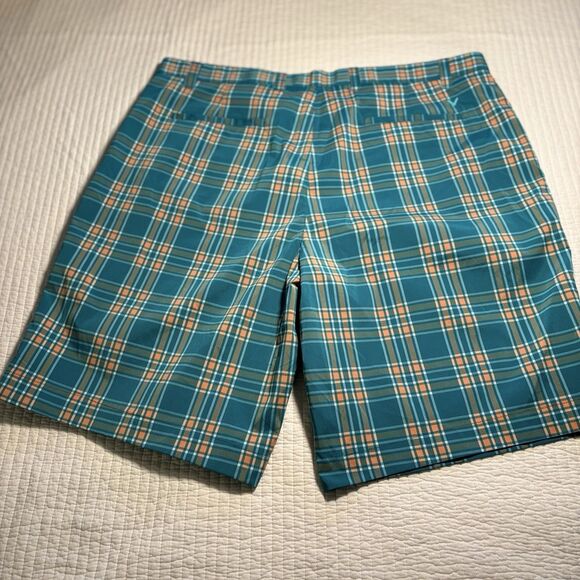 Men’s Callaway Golf Shorts Plaid 42 Green Orange - Picture 4 of 8